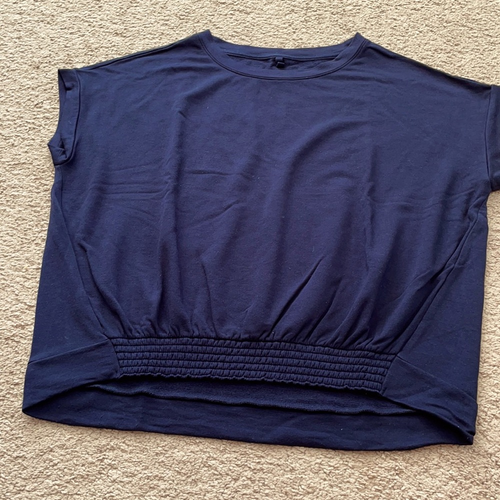 GUC Super soft gathered Navy Lou and Grey Top